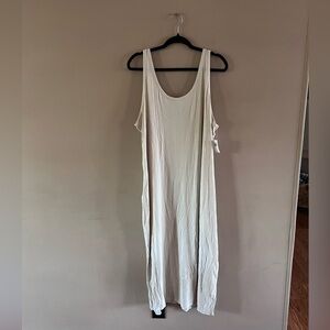 old navy rib knit maxi bodycon cream dress 3X